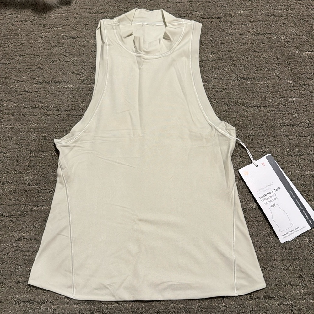 Lululemon mock neck tank in bone